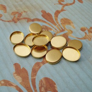 12x10mm Brass Oval Bezel Settings with 2mm High Wall for Resin, Flat Back Cabs or Stones * DIY Jewelry Making * 24PCS