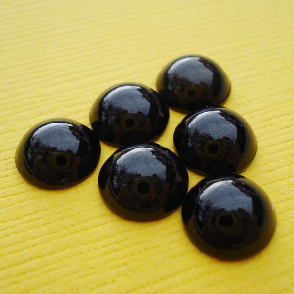 36 Tiny Swarovski 5mm Jet Black Opaque Round Flat Back Glass Cabs
