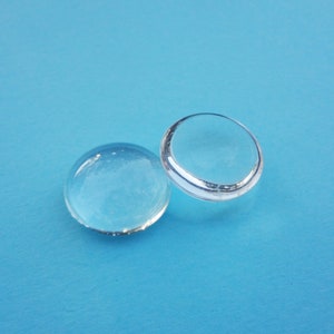 18mm Crystal Clear Glass Flat Back Smooth Top Dome Magnifying Cabs for DIY Jewelry or Craft Projects 12pcs