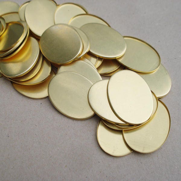 30x40mm Brass Oval 2mm Low Wall Bezel Settings for Flat Back Cabs, Fimo or Resin * DIY Jewelry Making * 12PCS