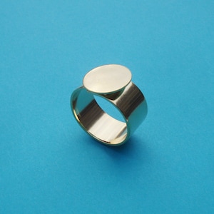 13mm Gold Adjustable Ring 10mm Plain Band with 13mm Round Base Setting for Flat Back Cab or Jewel 1PC