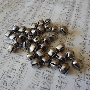 Silver Jingle Bells 10mm * Vintage Quality Dark Silver Steel Bells * Perfect for DIY Jewelry, Christmas Decorations & Craft Supplies * 25PCS