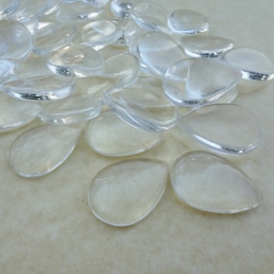 25x18mm Clear Pear/Teardrop Magnifying Flat Back Smooth Top Glass Dome Cabs for DIY Photo Jewelry or Craft Projects 12pcs