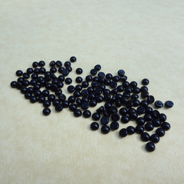 4mm Jet Black Opaque Un-foiled Flat Back Round Czech Glass Cabs * DIY Jewelry Making Projects 24PCS