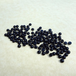 4mm Jet Black Opaque Un-foiled Flat Back Round Czech Glass Cabs * DIY Jewelry Making & Replacement Cabs * 24PCS