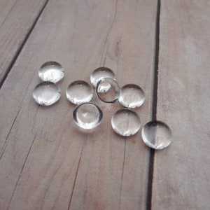 7mm Crystal Clear Czech Preciosa Glass Flat Back Smooth Top Dome Magnifying Vintage Cabs for DIY Jewelry or Craft Projects * 12PCS