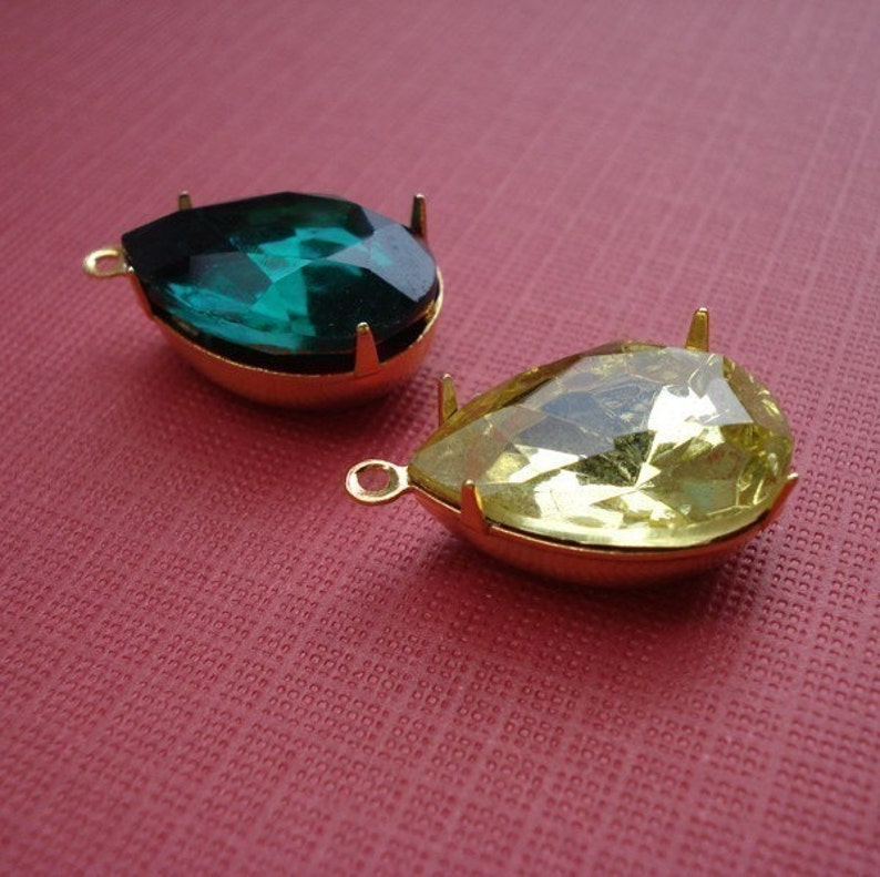 18x13mm Gold Plated Brass 1 Ring Pear/teardrop Open Back - Etsy