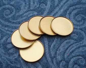 20mm Round Brass 1mm Low Wall Bezel Settings for Resin, Fimo and Flat Back Cabs or Jewels 12PCS
