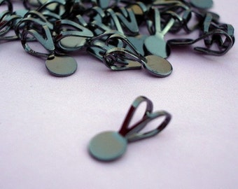 5mm Gunmetal Glue On Pendant Bails for Scrabble Tiles, Cabs, Fimo, Resin and Vintage Old Jewelry Pieces 12PCS