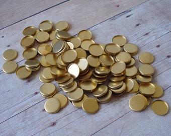 11mm Brass Low Wall Closed Back Round Bezel Settings for Fimo, Resin or Flat Back Cabs 12PCS