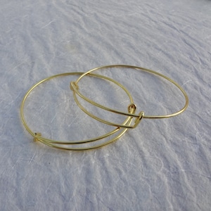 Adjustable Wire Cuff 8&quot; Gold Color Bracelets 6pcs