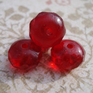 8x5mm Czech Light Garnet Red Faceted Glass Rondelle Beads 25 pieces image 4