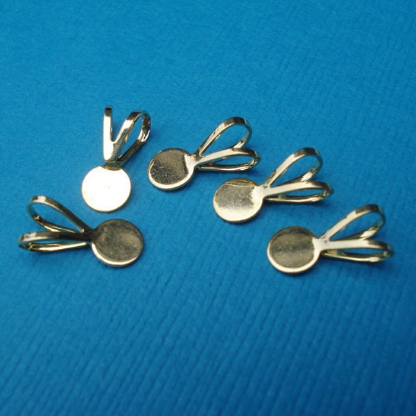 Kleine 11x5mm Gold Plated lijm op Bails voor hangers (12 stuks)