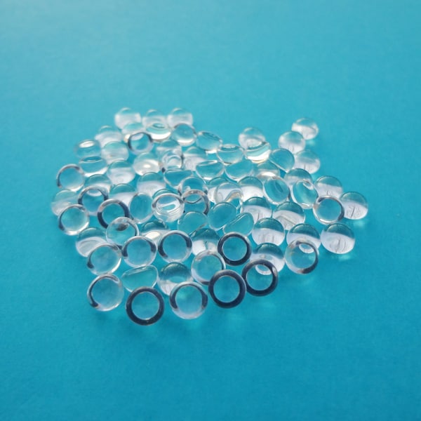 5mm Crystal Clear Czech Preciosa Glass Flat Back Smooth Top Dome Magnifying Vintage Cabs for Jewelry or DIY Craft Projects 24PCS