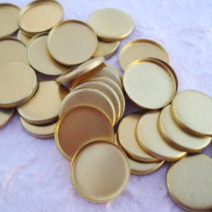 12mm Brass Round Low Wall Closed Back Bezel Settings for Fimo, Resin & Flat Back Cabs * DIY Jewelry Making Supplies * 12PCS