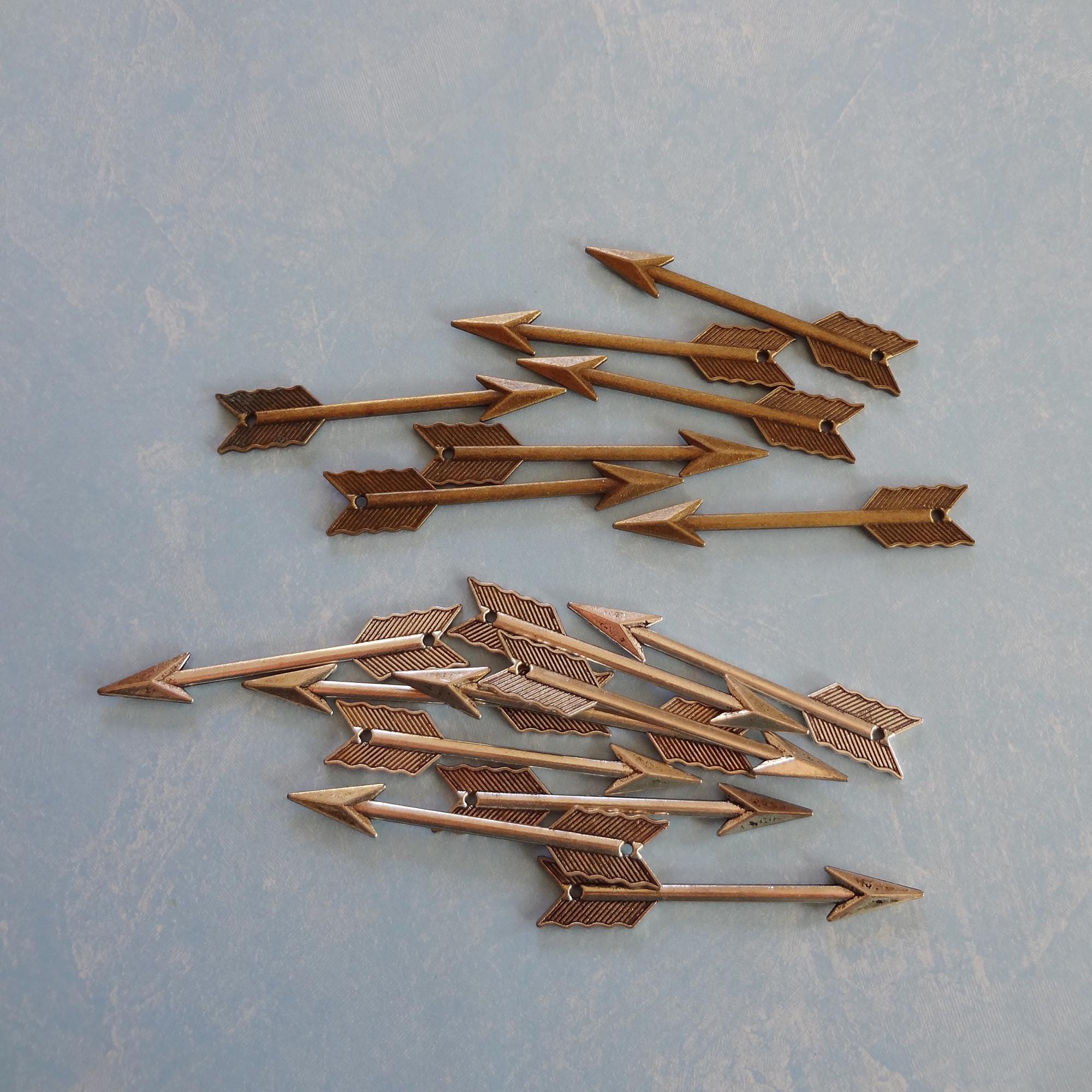Bulk Arrow Pendant Charms Lot 17PCS * 62x11mm * Antique Silver and 