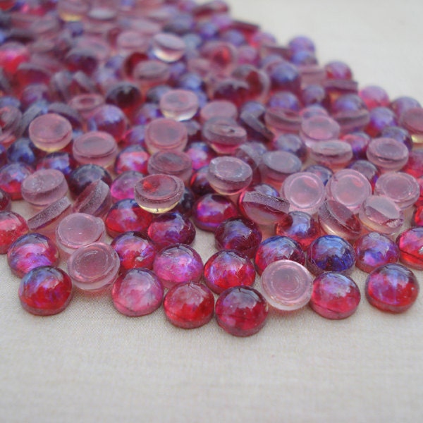 5mm Mexican Opal Dragon's Breath Czech Preciosa Unfoiled Flat Back Round Glass Cabs or Stones 12PCS