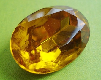 25 x 18 mm Topacio Vintage Dorado Laminado En Punta Ovalado Facetado Cristal Ovalado Diamante De Imitación Cab * Fabricación De Joyas DIY * 1PC