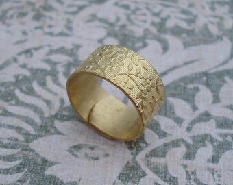 Floral Ring Brass Adjustable 9.5mm Finger Ring Band 3PCS