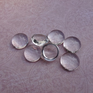 14mm Clear Magnifying Crystal Glass Flat Back Smooth Top Dome Czech Preciosa Vintage Cabs for Jewelry or DIY Craft Projects 12PCS