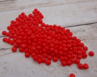 3mm Dark Coral Opaque Flat Back Round Czech Glass Cabs 36PCS