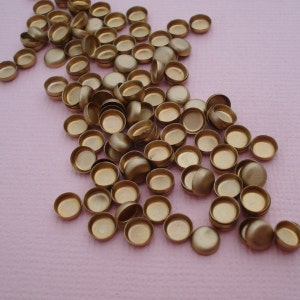 4mm Brass Tiny High Wall Closed Back Settings for Fimo, Clay, Resin or Flat Back Cabs or Rhinestone Jewels * DIY Jewelry Making * 24PCS