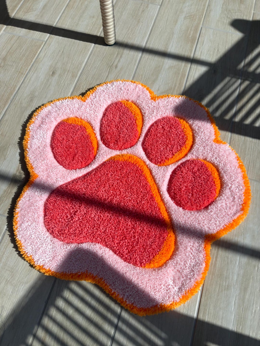Paw Rug Pattern Cute Paw Tufted Rug, Handmade Carpet, Aesthetic Room Decor, Soft Pet ...