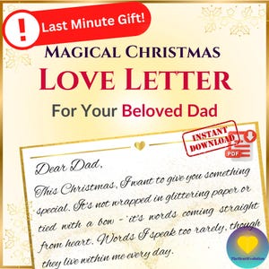 Regalo de Navidad de último momento / Carta de amor mágica para papá / Padre / Descarga digital / Idea de regalo de Navidad única y sincera / PDF imprimible