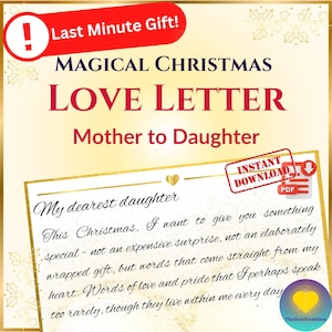 Presente de Natal de Última Hora | Carta de Amor Mágica de Mãe para Filha | Download Digital | Ideia Única de Presente de Natal | PDF para Imprimir