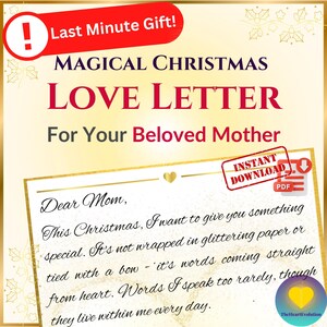 Last-Minute-Weihnachtsgeschenk | Zauberhafter Liebesbrief für Mama/Mutter | Digitaler Download | Einzigartige & herzliche Weihnachtsgeschenkidee | Druckbares PDF