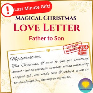 Regalo de Navidad de último momento / Carta de amor mágica de padre a hijo / Descarga digital / Idea única de regalo de Navidad para hijo / PDF imprimible