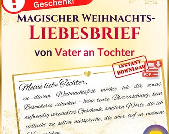 Last Minute Weihnachtsgeschenk | Magischer Liebesbrief von Vater an Tochter | Digitaler Download | Weihnachtsgeschenk-Idee | Druckbares PDF
