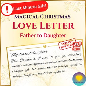 Regalo de Navidad de último momento / Carta de amor mágica de padre a hija / Descarga digital / Idea única para regalo de Navidad / PDF imprimible