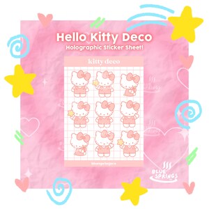Hello Kitty en feuilles d'autocollants holographiques | Sanrio Kitty Sanx Happy Cat