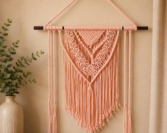 Coração de macramê boho para pendurar na parede