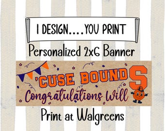 Striscione di laurea, striscione personalizzato, striscione per studenti universitari, striscione 2x6, stampabile presso Walgreens / download digitale