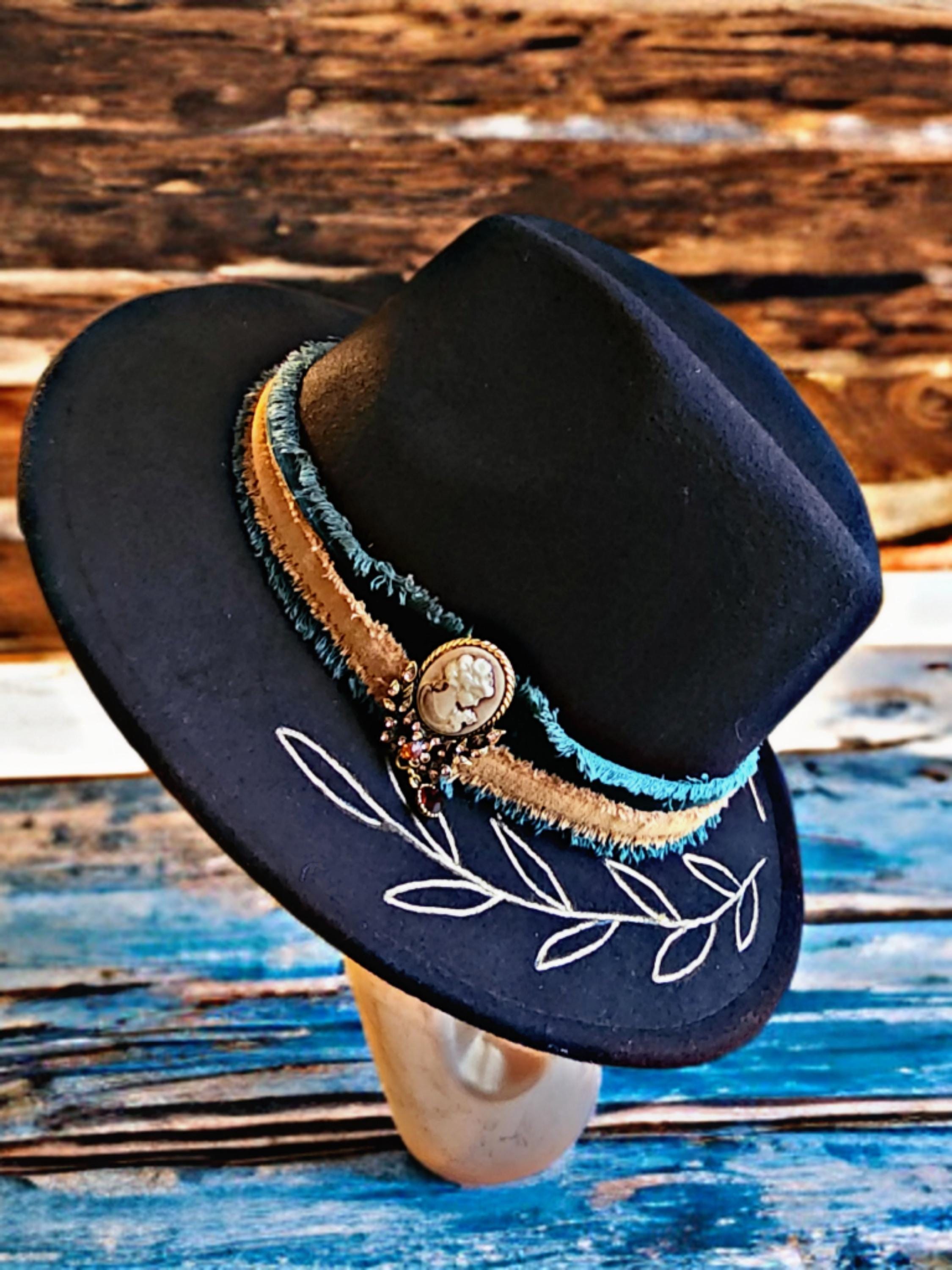 Womens Vintage Hat Velvet Leaf Hat - Etsy display picture 3