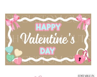 Mockup banner voor Valentijnsdag | Bewerkbare canvassjabloon | Sjabloon Valentijnsfeestje | Digitale download