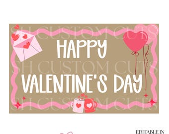 Mockup banner voor Valentijnsdag | Bewerkbare canvassjabloon | Sjabloon Valentijnsfeestje | Digitale download