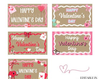 Mockupbundel voor Valentijnsdagbanner | Bewerkbare canvassjablonen | Sjablonen Valentijnsfeest | Digitale downloads