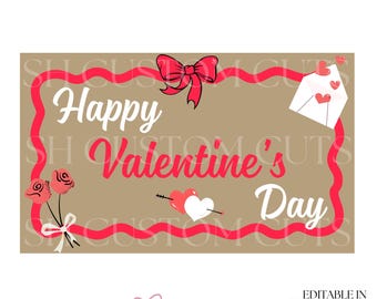 Mockup banner voor Valentijnsdag | Bewerkbare canvassjabloon | Sjabloon Valentijnsfeestje | Digitale download