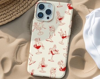 Custodia per telefono Retro Cocktail Girls: design alla moda con pin-up