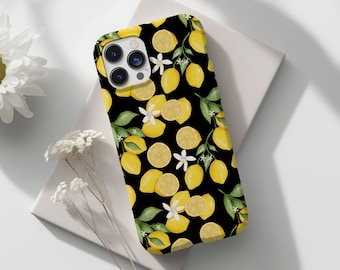 Lemon Phone Case, Fruit Floral Phone Cover,  iPhone 17 16 15 14 13 12 11 Pro Max, Samsung Galaxy S25 S24 S23 S22 S21
