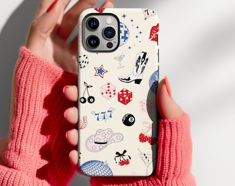 Lucky Cowgirl Phone Case: Western Disco Design