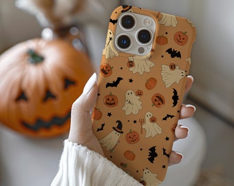 Vintage Halloween Phone Case, Ghosts, Pumpkins, & Bats, Cute, Retro,  iPhone 15 14 13 12 11 Pro Max 8 Plus X, Samsung Galaxy S24 S23 S22 S21