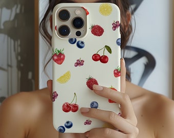 Fruit Phone Case, Cute Summer Fruits Phone Cover, iPhone 16 15 14 13 12 11 Pro Max 8 Plus X, Samsung Galaxy S24 S23 S22 S21