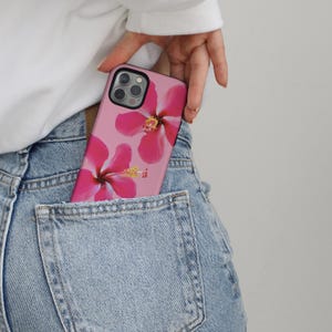 Phone Holder - Nappa Leather - Pineapple Paradise - Hibiscus Blush