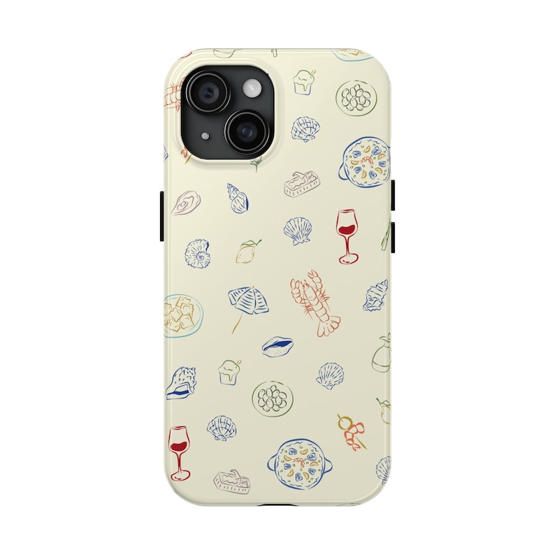 Mediterranean Food Phone Case: Coastal Illustration, Tough Protection image 4