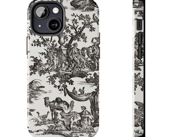 Funda de teléfono vintage con diseño de toile, neutra, arte clásico, elegante, para iPhone 17, 16, 15, 14, 13 Pro Max Plus, Samsung Galaxy S25, S24, S23, S22 y S21
