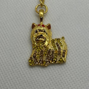 Rhinestone Yorkshire Terrier Keychain